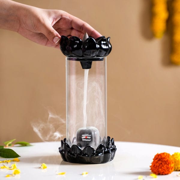 Bholenath smoke backflow fountain Waterfall With 11 Incense Holder  Cones Free.
